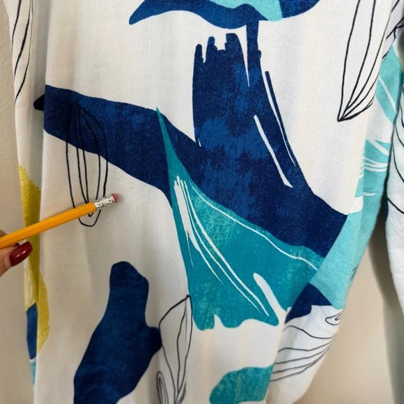 Chico's Vibrant Linen Lightweight Print Pants Size 16P - Picture 12 of 16